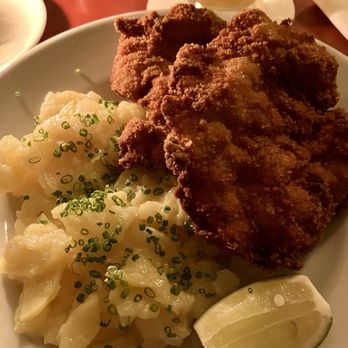 Trio - Closer up pic of Backhendl - breaded chicken schnitzel €22.40 - German Near Me - Berlin, BE