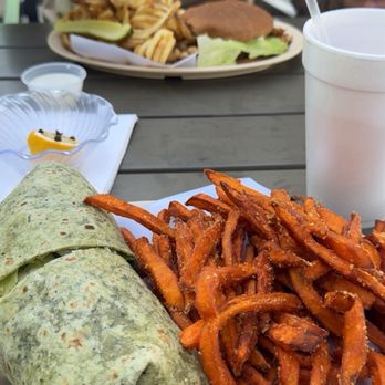 Murray's Restaurant & Deli - Chicken Caesar Wrap Sandwich with Sweet potato fries - Delis Near Me - Midland, Texas