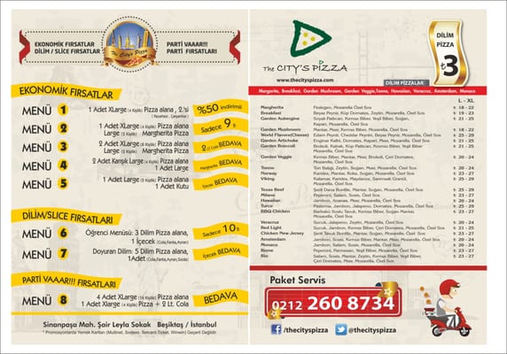Menu photo 1 The City's Pizza Istanbul, 34 Menu photo 1 The City's Pizza Istanbul, 34