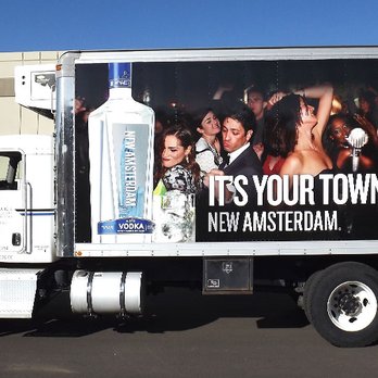 Mile High Graphics - New Amsterdam Vodka Wrapped Box Truck. We do Fleet Printing & Installs! - Graphic Design Near Me - Denver, Colorado Mile High Graphics - New Amsterdam Vodka Wrapped Box Truck. We do Fleet Printing & Installs! - Graphic Design Near Me - Denver, Colorado