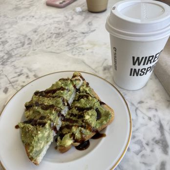 Karmic grind - avocado toast and the founder - Coffee & Tea Near Me - Locust Valley, New York
