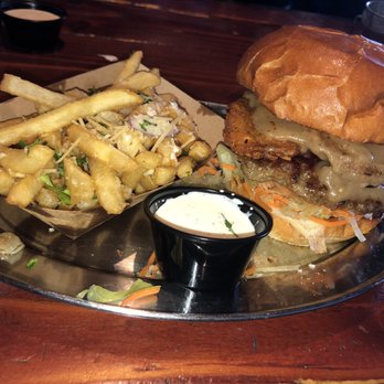 The Hills Pub - Seasonal corned beef burger with garlic fries. - Pubs Near Me - La Mesa, California The Hills Pub - Seasonal corned beef burger with garlic fries. - Pubs Near Me - La Mesa, California