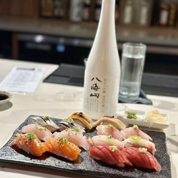 Shimogamo - Chandler - a variety of sushi on a slate plate - Sushi Bars Near Me - Chandler, Arizona Shimogamo - Chandler - a variety of sushi on a slate plate - Sushi Bars Near Me - Chandler, Arizona