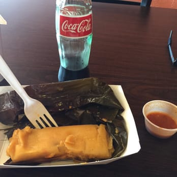 Tacusa - Salvadoran Tamal Mexican coke taco pastor not pictured I ate it and I had a horchata - Tacos Near Me - Fort Worth, Texas