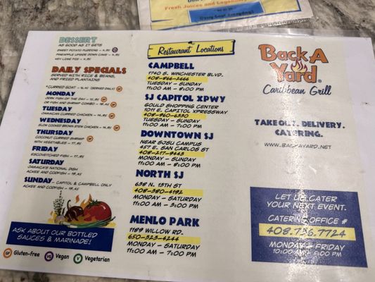 Menu photo 4 Back A Yard Caribbean American Grill Menlo Park, CA