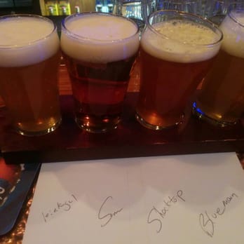 Miller's Ale House - Flight samples- they don't sit correctly, so the last tipped & fell - Sports Bars Near Me - Paramus, New Jersey Miller's Ale House - Flight samples- they don't sit correctly, so the last tipped & fell - Sports Bars Near Me - Paramus, New Jersey