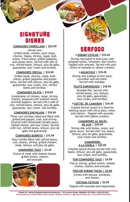 Menu photo 3 Compadres Mexican Restaurant Middleton, WI