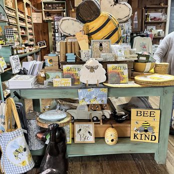 Old Mill Restaurant - Downstairs at the general mill store they had lots of cute bee things. - American Near Me - Pigeon Forge, Tennessee Old Mill Restaurant - Downstairs at the general mill store they had lots of cute bee things. - American Near Me - Pigeon Forge, Tennessee