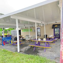 Two Chicks Sandwiches and Scoops - Outside patio cover.