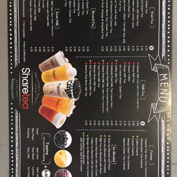 Sharetea - The menu - Coffee & Tea Near Me - Fullerton, California