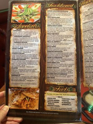 Menu photo 3 Cabrera's Mexican Cuisine Pasadena, CA