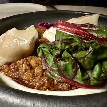 Musaafer - Smoked goat dumplings over goat and chick pea chaat - Indian Near Me - Houston, Texas