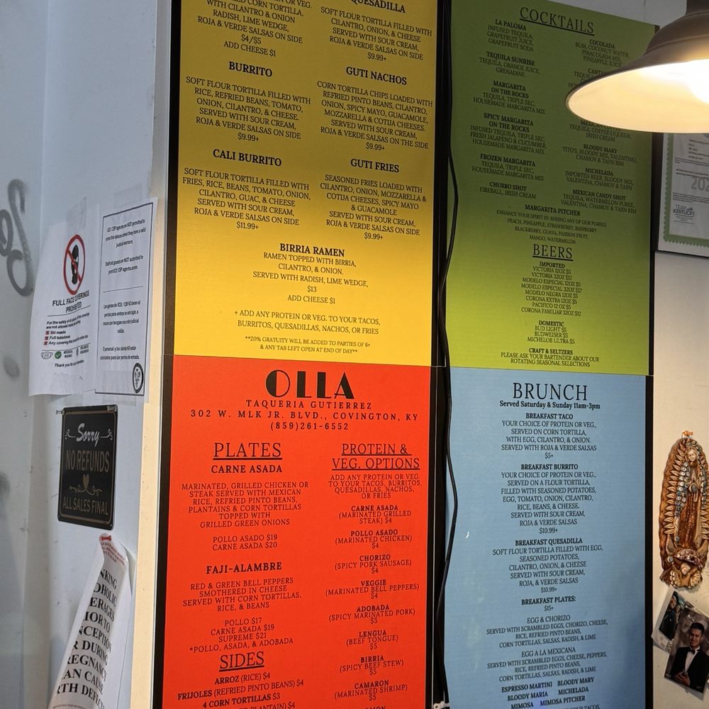 Olla Taqueria Gutierrez - Menu - Mexican Near Me - Covington, Kentucky Olla Taqueria Gutierrez - Menu - Mexican Near Me - Covington, Kentucky