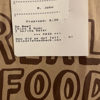 Chipotle Mexican Grill - My actual order that I did not receive. - Fast Food Near Me - Nanuet, New York Chipotle Mexican Grill - My actual order that I did not receive. - Fast Food Near Me - Nanuet, New York
