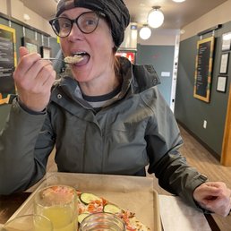 Seafood chowder, down the hatch!