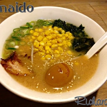 Umaido - Honey Miso Ramen basically the same as the Tonkotsu Ramen but with corn and a sweeter flavor. I liked it better! - Ramen Near Me - Suwanee, Georgia Umaido - Honey Miso Ramen basically the same as the Tonkotsu Ramen but with corn and a sweeter flavor. I liked it better! - Ramen Near Me - Suwanee, Georgia