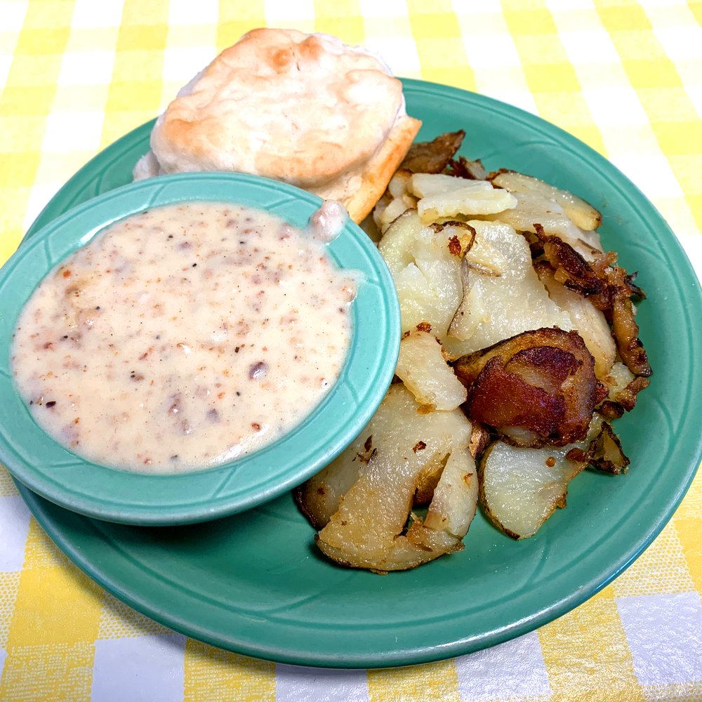 Keystone Diner - biscuits & gravy (plated with potatoes that accompanied? the eggs) - Breakfast & Brunch Near Me - Indianapolis, Indiana Keystone Diner - biscuits & gravy (plated with potatoes that accompanied? the eggs) - Breakfast & Brunch Near Me - Indianapolis, Indiana