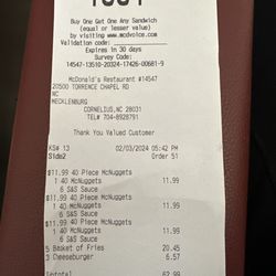 McDonald's - I bought 120 piece nuggets and they were all stale and disgusting. What kind of service is this?? I want my full refund.