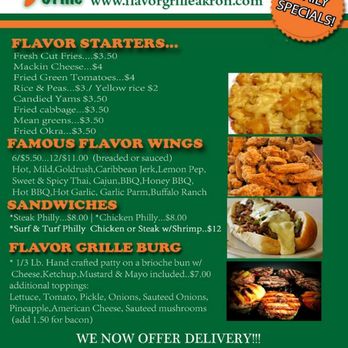The Flavor Grille - Menu pg 1 - Chicken Wings Near Me - Akron, Ohio The Flavor Grille - Menu pg 1 - Chicken Wings Near Me - Akron, Ohio