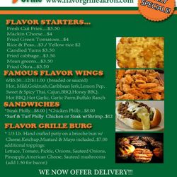 The Flavor Grille - Menu pg 1