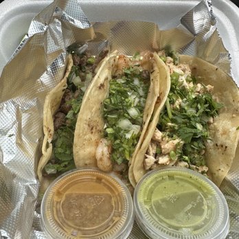 Cilantro And Tacos - Tacos- one shrimp, one chicken, one steak - Mexican Near Me - Winston-Salem, North Carolina