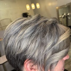 S.A.S. Salon - Silver toned pixie cut