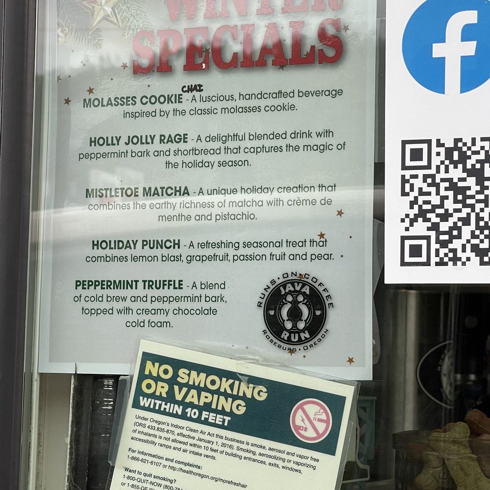 Java Run - no smoking on vaping - Coffee & Tea Near Me - Roseburg, Oregon Java Run - no smoking on vaping - Coffee & Tea Near Me - Roseburg, Oregon