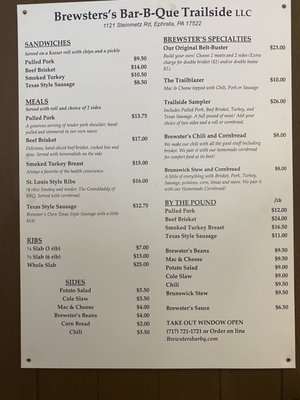 Menu photo 1 Brewster's Bar-B-Que Ephrata, PA