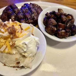 10 OZ Filet Mignon, loaded mashed, roasted mushrooms. 10 OZ Filet Mignon, loaded mashed, roasted mushrooms.