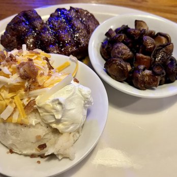 All American Steakhouse - 10 OZ Filet Mignon, loaded mashed, roasted mushrooms. - Steakhouses Near Me - Waldorf, Maryland All American Steakhouse - 10 OZ Filet Mignon, loaded mashed, roasted mushrooms. - Steakhouses Near Me - Waldorf, Maryland