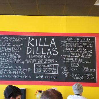 Killa Dillas - Menu sign - Tex-Mex Near Me - Henrico, Virginia