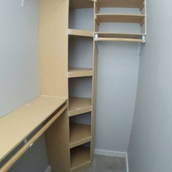 911 Handyman - Team member Derek Stephenson built these custom closet shelves from scratch with no plans provided by the homeowner. - Handyman Near Me 911 Handyman - Team member Derek Stephenson built these custom closet shelves from scratch with no plans provided by the homeowner. - Handyman Near Me