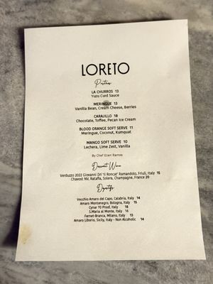 Menu photo 4 Loreto Los Angeles, CA