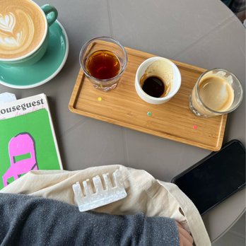 Sought and Found Coffee Roasters - Sunday coffee flight (one coffee three different ways) and an espresso + milk - Coffee Roasteries Near Me - Calgary, Alberta Sought and Found Coffee Roasters - Sunday coffee flight (one coffee three different ways) and an espresso + milk - Coffee Roasteries Near Me - Calgary, Alberta