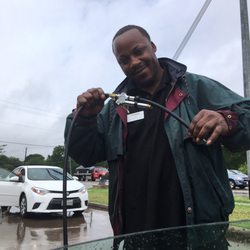 Valero - This was John James in the rain, helping me with my tires when my foot is broken. Thanks John!!