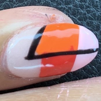 Classic Nails - Close up of the sloppy details. - Nail Salons Near Me - Atlanta, Georgia