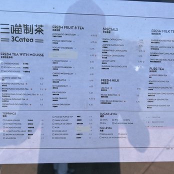3Catea - Menu - Bubble Tea Near Me - Milpitas, California