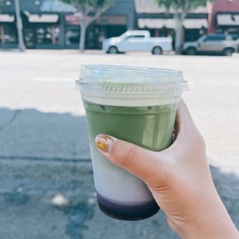 Elite Experience: Sojeata, Fullerton - Matcha latte: blueberry lavender with cloud foam - Yelp Events Near Me - Fullerton, California