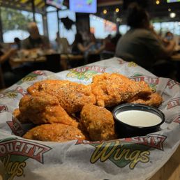 Battered hot lemon pepper wings
