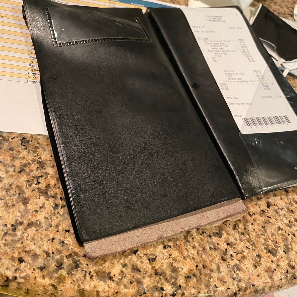 The Mansion - The lowlight....how about splurging for a check holder that is not falling apart....this is the last thing the customer sees.... - New American Near Me - Melbourne, Florida The Mansion - The lowlight....how about splurging for a check holder that is not falling apart....this is the last thing the customer sees.... - New American Near Me - Melbourne, Florida