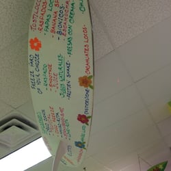 Coco Freeze Ice Cream Shop - Surfboard menu