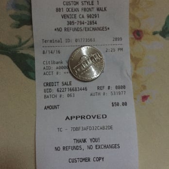 Custom Style 1 - Receipt doesn't state what you're paying for. Paid $100 balance in cash. Didn't get a receipt for that. - Screen Printing/T-Shirt Printing Near Me - Los Angeles, California Custom Style 1 - Receipt doesn't state what you're paying for. Paid $100 balance in cash. Didn't get a receipt for that. - Screen Printing/T-Shirt Printing Near Me - Los Angeles, California