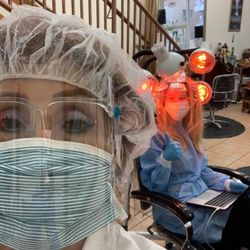 My client's after color , highlights, cut and style