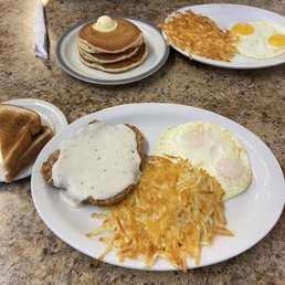Country Fried Steak With Hash Browns And Eggs Buttermilk Pancakes With Hash Browns And Eggs Country Fried Steak With Hash Browns And Eggs Buttermilk Pancakes With Hash Browns And Eggs