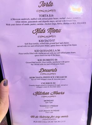 Menu photo 1 Park Avenue Tacos Denver, CO
