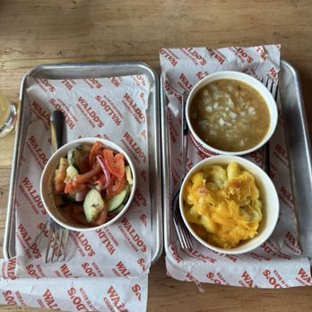 Waldo's Chicken & Beer - Mac n cheese white beans and cucumber tomato salad - Chicken Shop Near Me - Denver, Colorado Waldo's Chicken & Beer - Mac n cheese white beans and cucumber tomato salad - Chicken Shop Near Me - Denver, Colorado