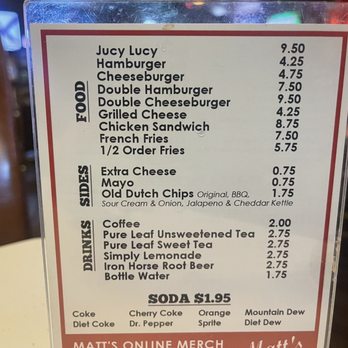 Matt's Bar - Menu - Burgers Near Me - Minneapolis, Minnesota