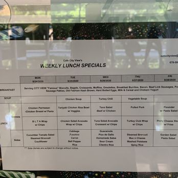 City View Cafe - Weekly Specials for your viewing - Cafes Near Me - Atlanta, Georgia