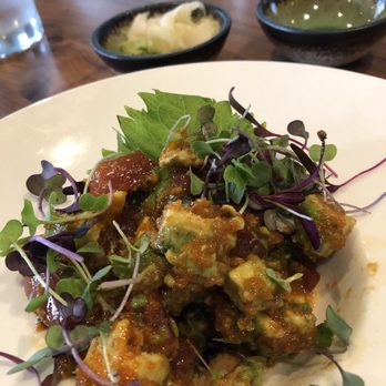 Fúdo - Hawaiian Ahi Poke special.    Tuna, Avocado, chef's special Poke sauce, Micro Greens. $14. - Asian Fusion Near Me - Chamblee, Georgia