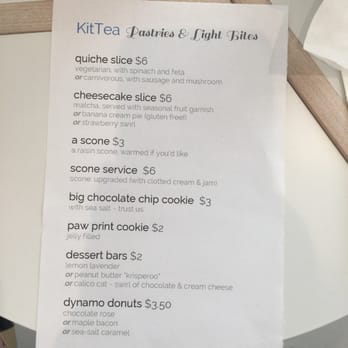 KitTea - Food menu - Pet Adoption Near Me - San Francisco, California